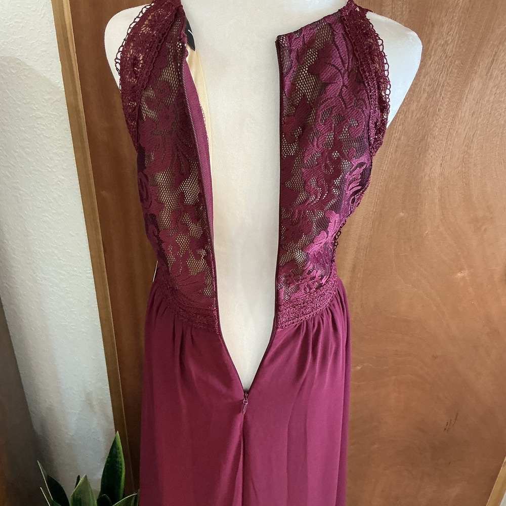 Lulus Forever Always Burgundy Lace Maxi Formal Wedding Dress Size L NEW W/‎ TAGS - Picture 7 of 15